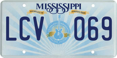 MS license plate LCV069