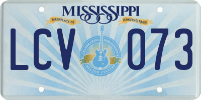 MS license plate LCV073