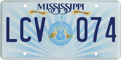 MS license plate LCV074