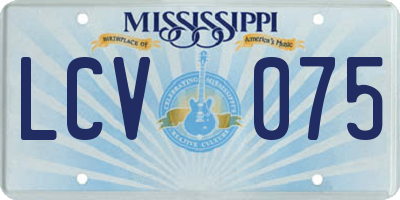 MS license plate LCV075