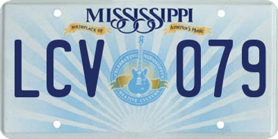 MS license plate LCV079