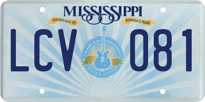 MS license plate LCV081
