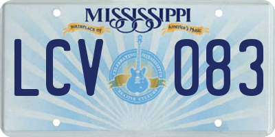 MS license plate LCV083
