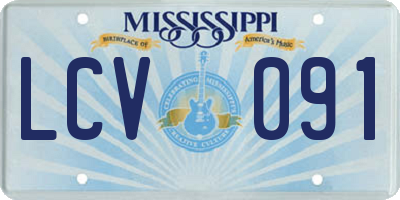 MS license plate LCV091