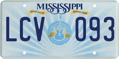 MS license plate LCV093