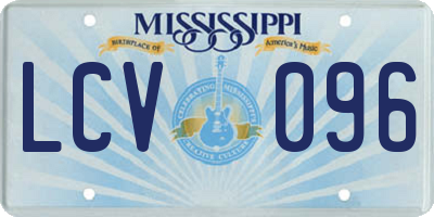 MS license plate LCV096