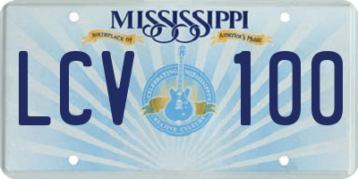 MS license plate LCV100