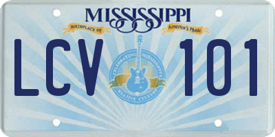 MS license plate LCV101