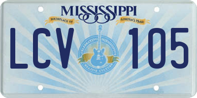 MS license plate LCV105