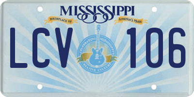 MS license plate LCV106