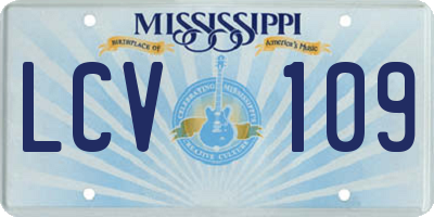 MS license plate LCV109
