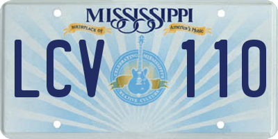 MS license plate LCV110