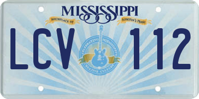 MS license plate LCV112