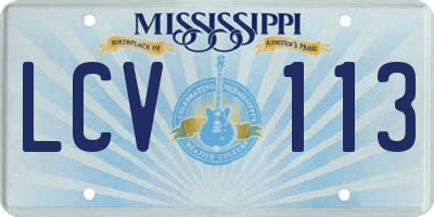 MS license plate LCV113