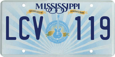 MS license plate LCV119