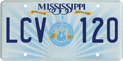 MS license plate LCV120