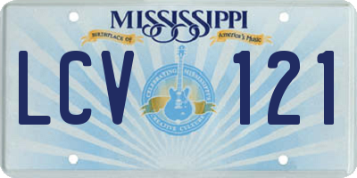 MS license plate LCV121