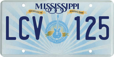 MS license plate LCV125