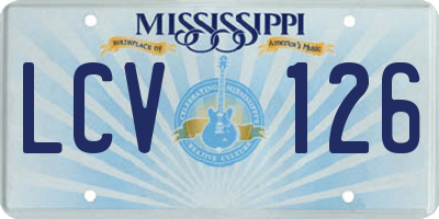 MS license plate LCV126