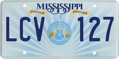 MS license plate LCV127