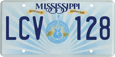 MS license plate LCV128