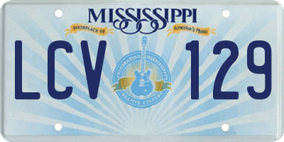 MS license plate LCV129