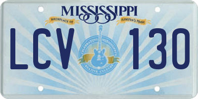 MS license plate LCV130