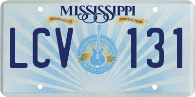 MS license plate LCV131