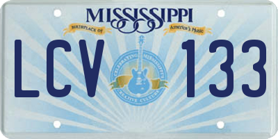 MS license plate LCV133