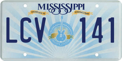 MS license plate LCV141