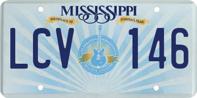 MS license plate LCV146