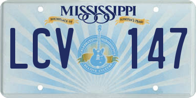 MS license plate LCV147