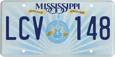 MS license plate LCV148
