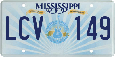 MS license plate LCV149