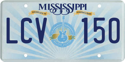 MS license plate LCV150