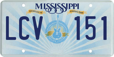 MS license plate LCV151