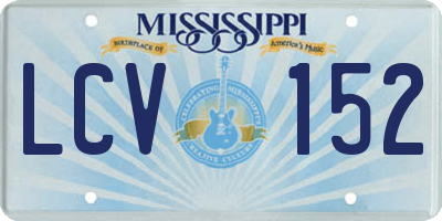 MS license plate LCV152