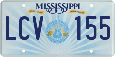 MS license plate LCV155