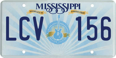 MS license plate LCV156