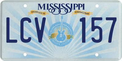 MS license plate LCV157