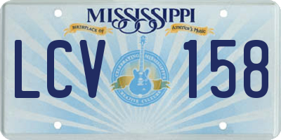 MS license plate LCV158