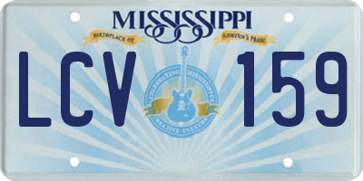 MS license plate LCV159