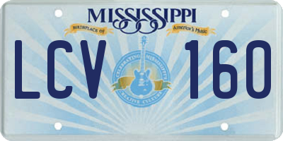 MS license plate LCV160