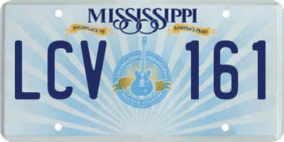 MS license plate LCV161