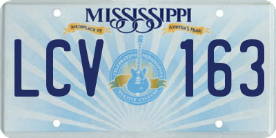 MS license plate LCV163