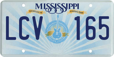 MS license plate LCV165