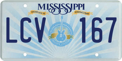 MS license plate LCV167