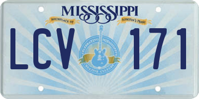 MS license plate LCV171