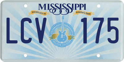 MS license plate LCV175