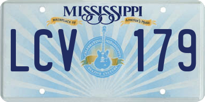 MS license plate LCV179